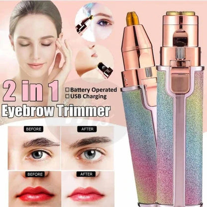 2 In 1 Rechargeable Electric Eyebrow Trimmer And Hair Removal